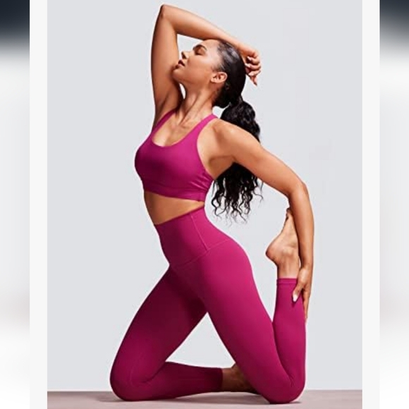 CRZ YOGA Pants - CRZ Yoga Super High Waist Butterluxe Magenta Purple Workout Set Both Medium